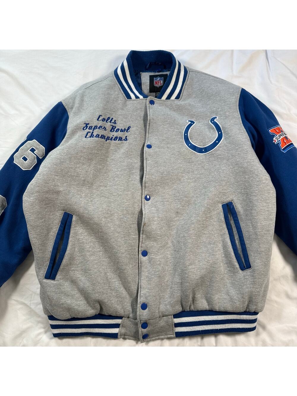 Vintage Indianapolis Colts NFL Football 2006 Super Bowl Varsity‎ Jacket Bomber